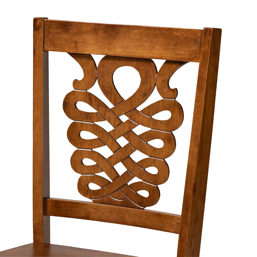 Transitional Walnut Brown Finished Wood 5-Piece Dining Set. Picture 14