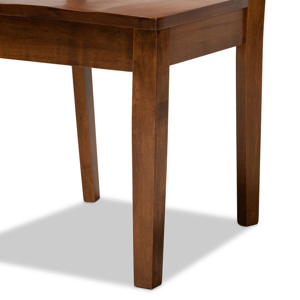 Transitional Walnut Brown Finished Wood 5-Piece Dining Set. Picture 15