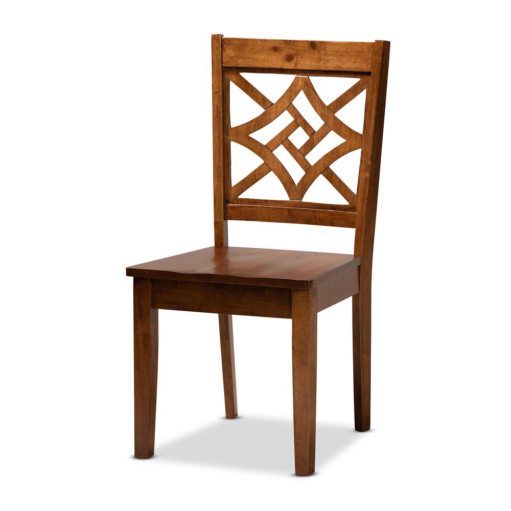 Nicolette Modern and Contemporary Walnut Brown Finished Wood 7-Piece Dining Set. Picture 11