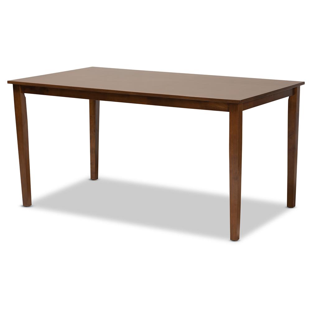Nicolette Modern and Contemporary Walnut Brown Finished Wood 7-Piece Dining Set. Picture 12