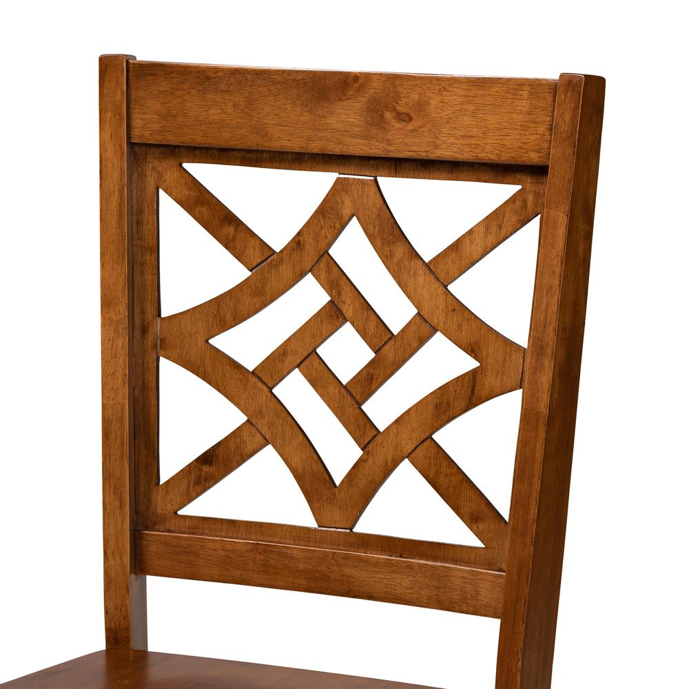 Nicolette Modern and Contemporary Walnut Brown Finished Wood 7-Piece Dining Set. Picture 14