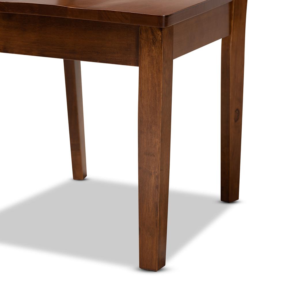 Nicolette Modern and Contemporary Walnut Brown Finished Wood 7-Piece Dining Set. Picture 15