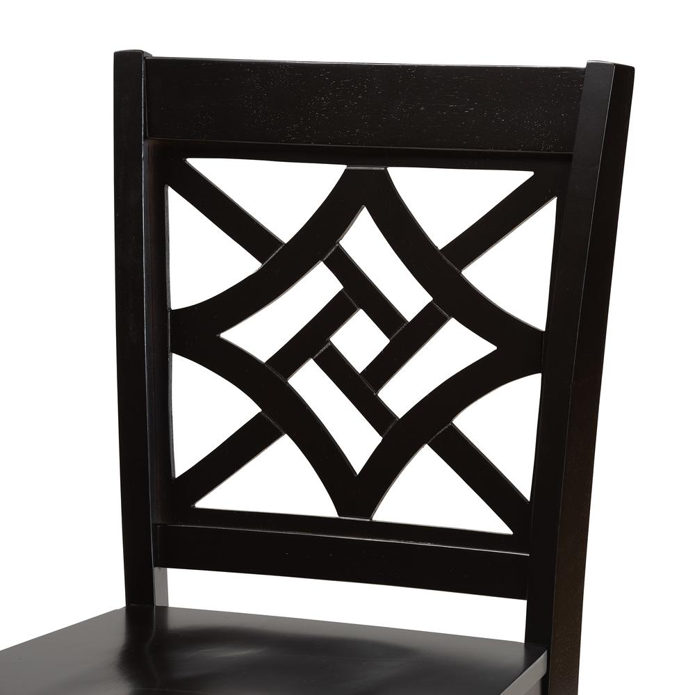 Transitional Dark Brown Finished Wood 2-Piece Counter Stool Set. Picture 12