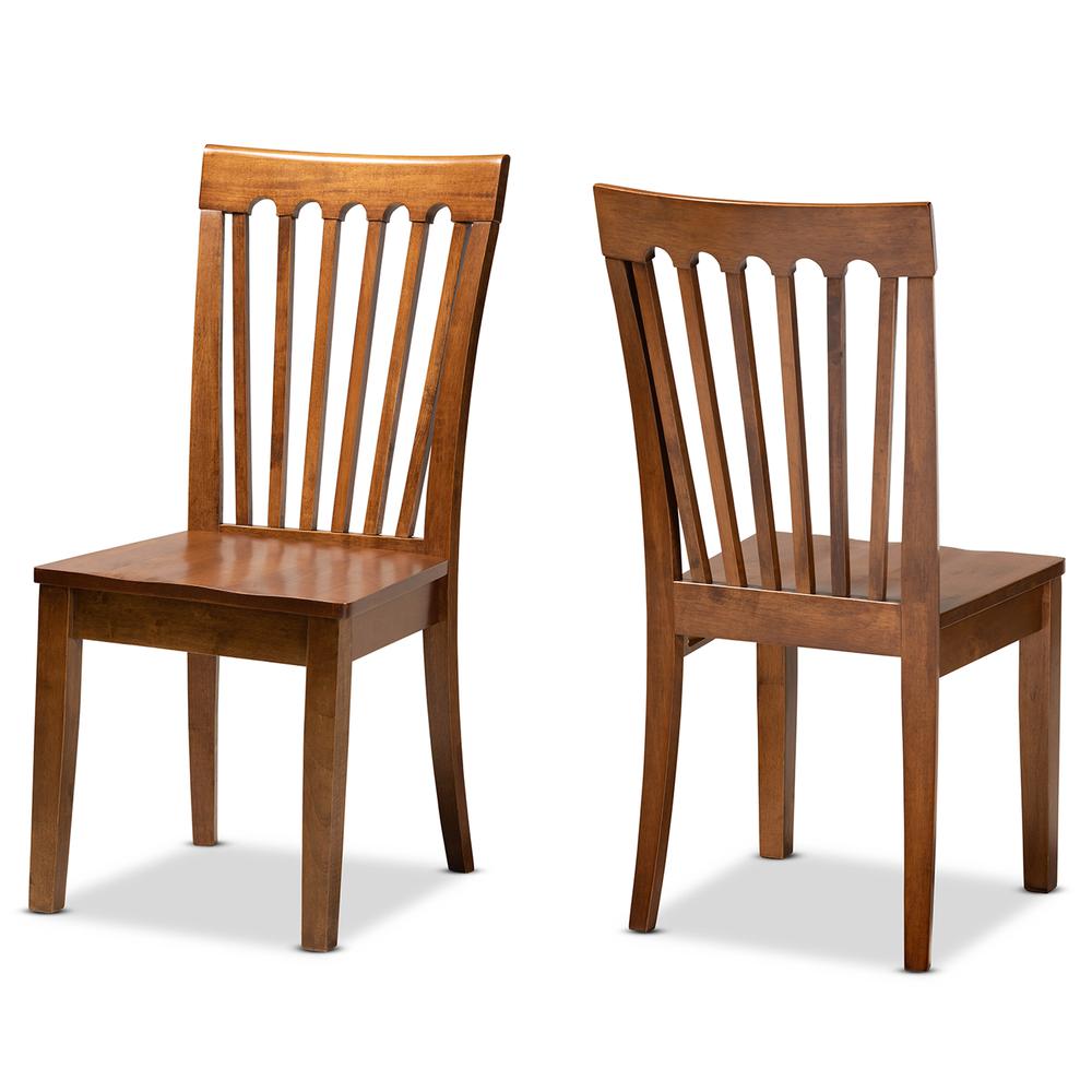Transitional Walnut Brown Finished Wood 2-Piece Dining Chair Set. Picture 9