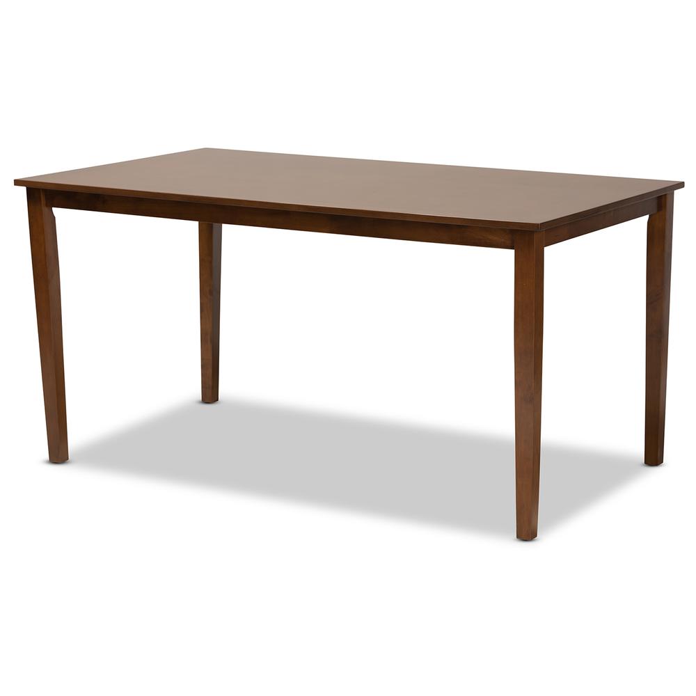 Erion Modern and Contemporary Walnut Brown Finished Wood 7-Piece Dining Set. Picture 12