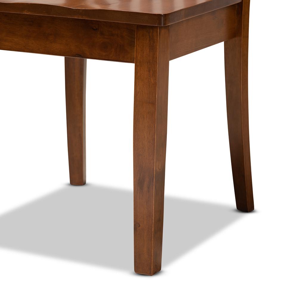 Erion Modern and Contemporary Walnut Brown Finished Wood 7-Piece Dining Set. Picture 15