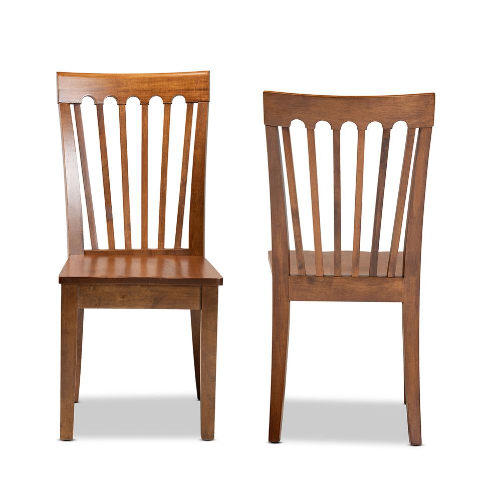 Transitional Walnut Brown Finished Wood 2-Piece Dining Chair Set. Picture 10