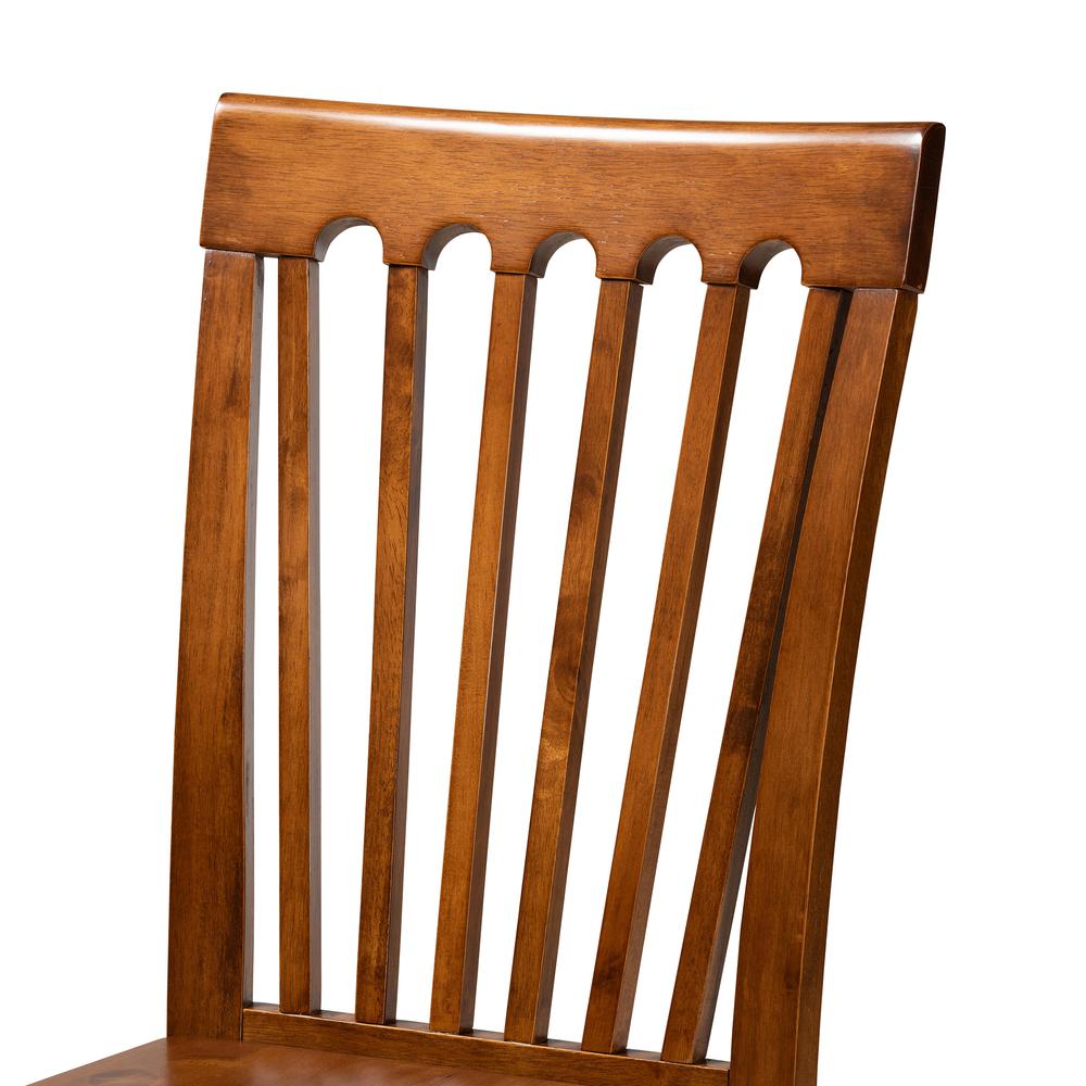 Transitional Walnut Brown Finished Wood 2-Piece Dining Chair Set. Picture 12