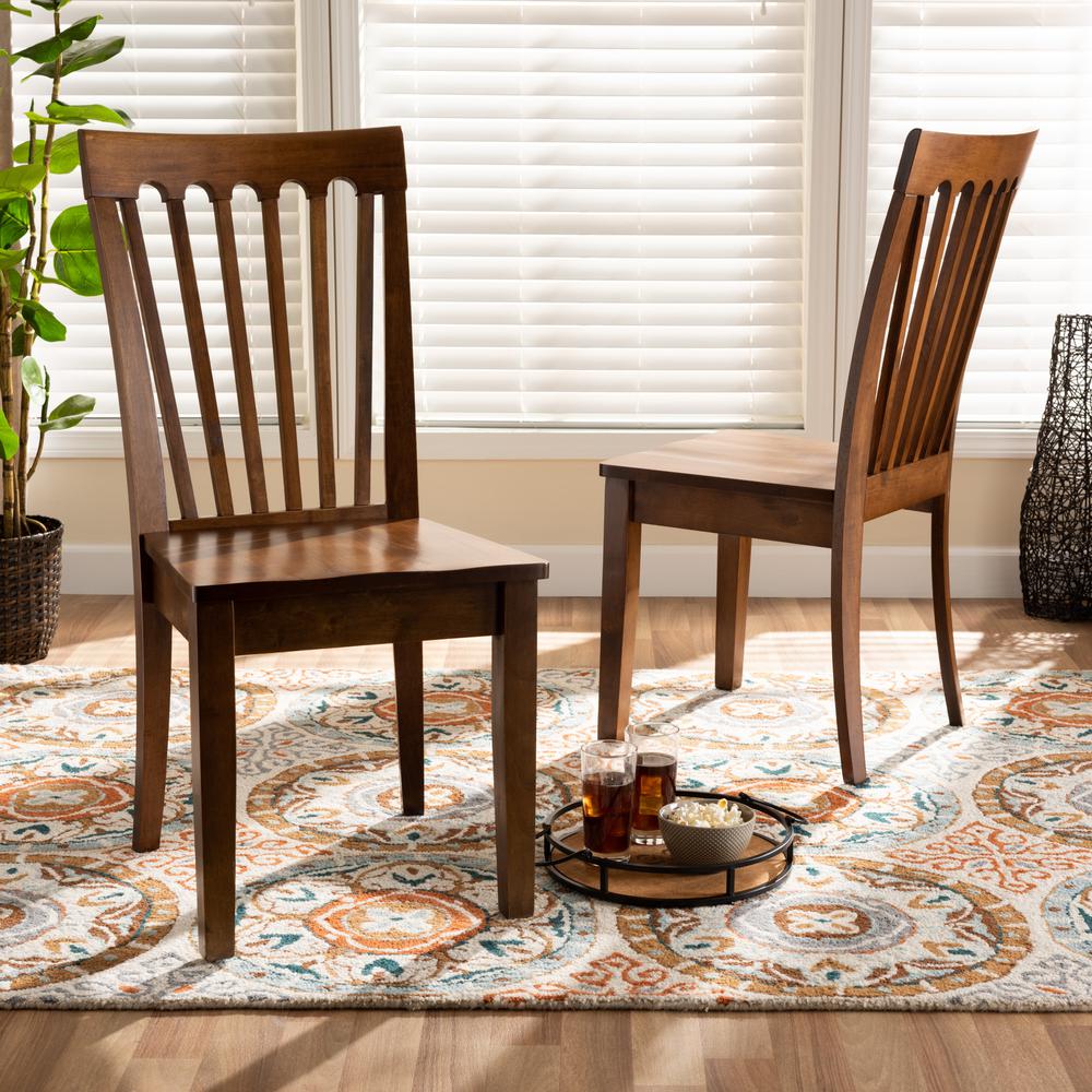 Transitional Walnut Brown Finished Wood 2-Piece Dining Chair Set. Picture 14