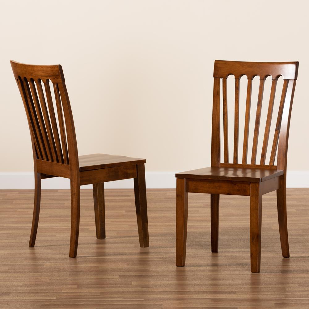 Transitional Walnut Brown Finished Wood 2-Piece Dining Chair Set. Picture 15