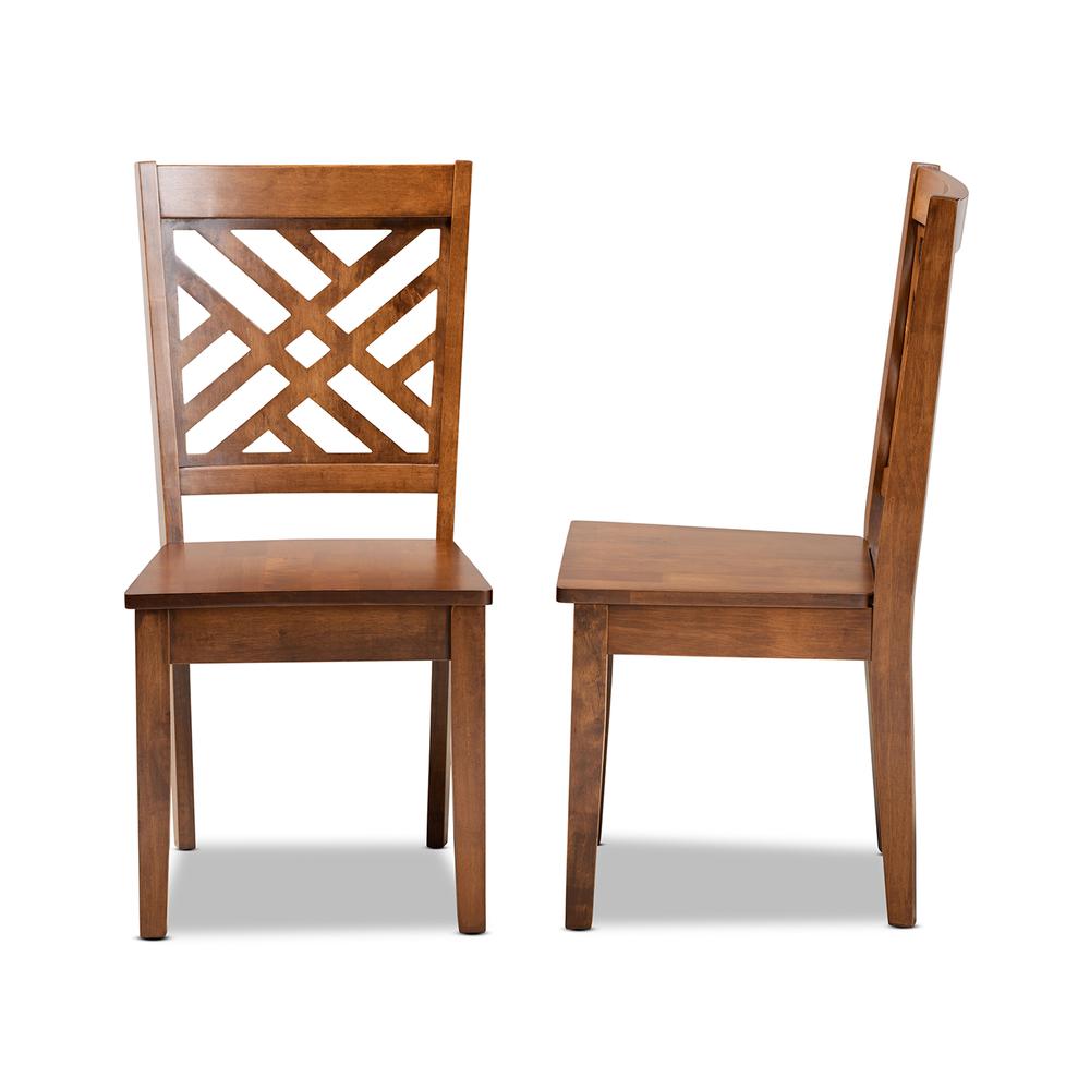 Transitional Walnut Brown Finished Wood 2-Piece Dining Chair Set. Picture 11