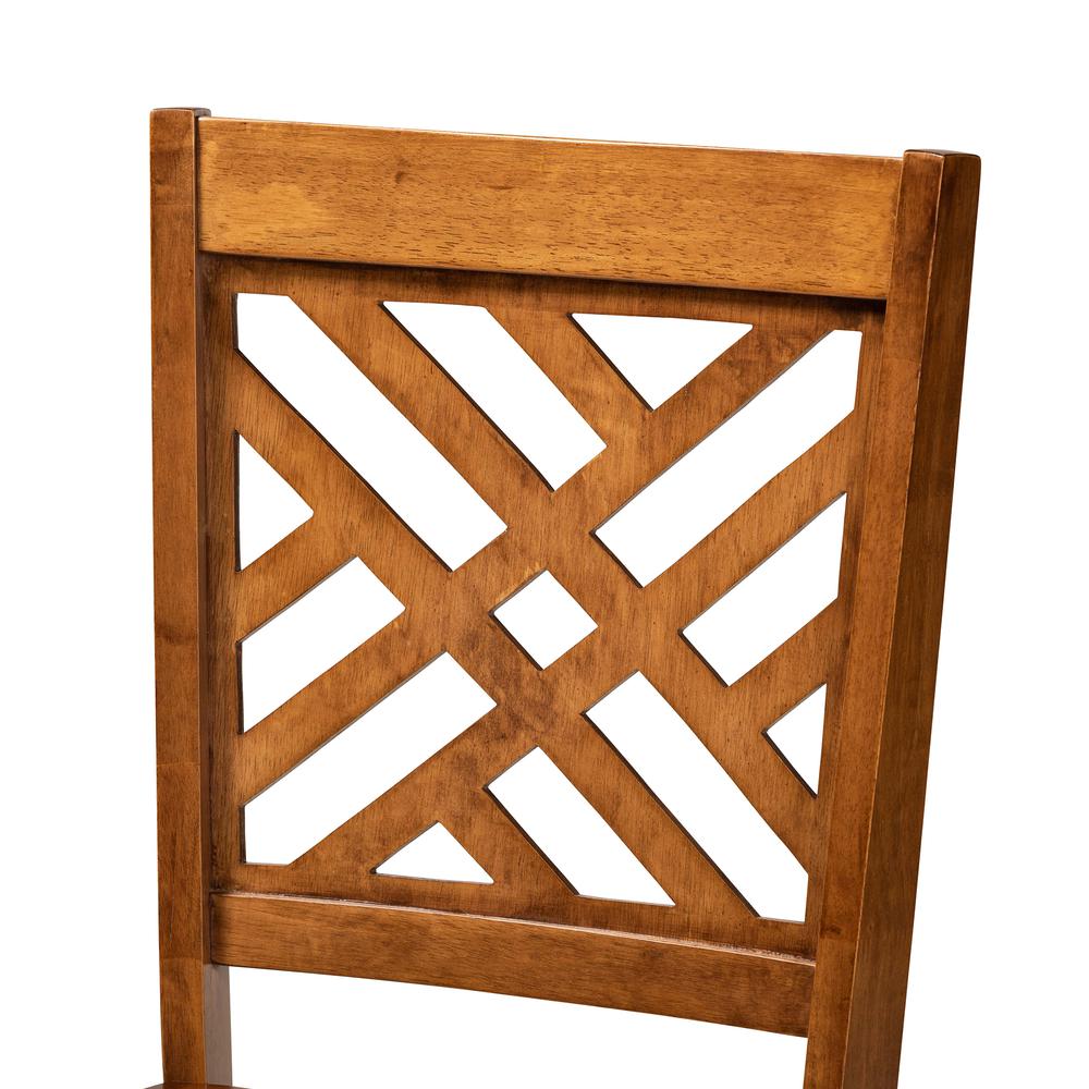 Transitional Walnut Brown Finished Wood 2-Piece Dining Chair Set. Picture 12