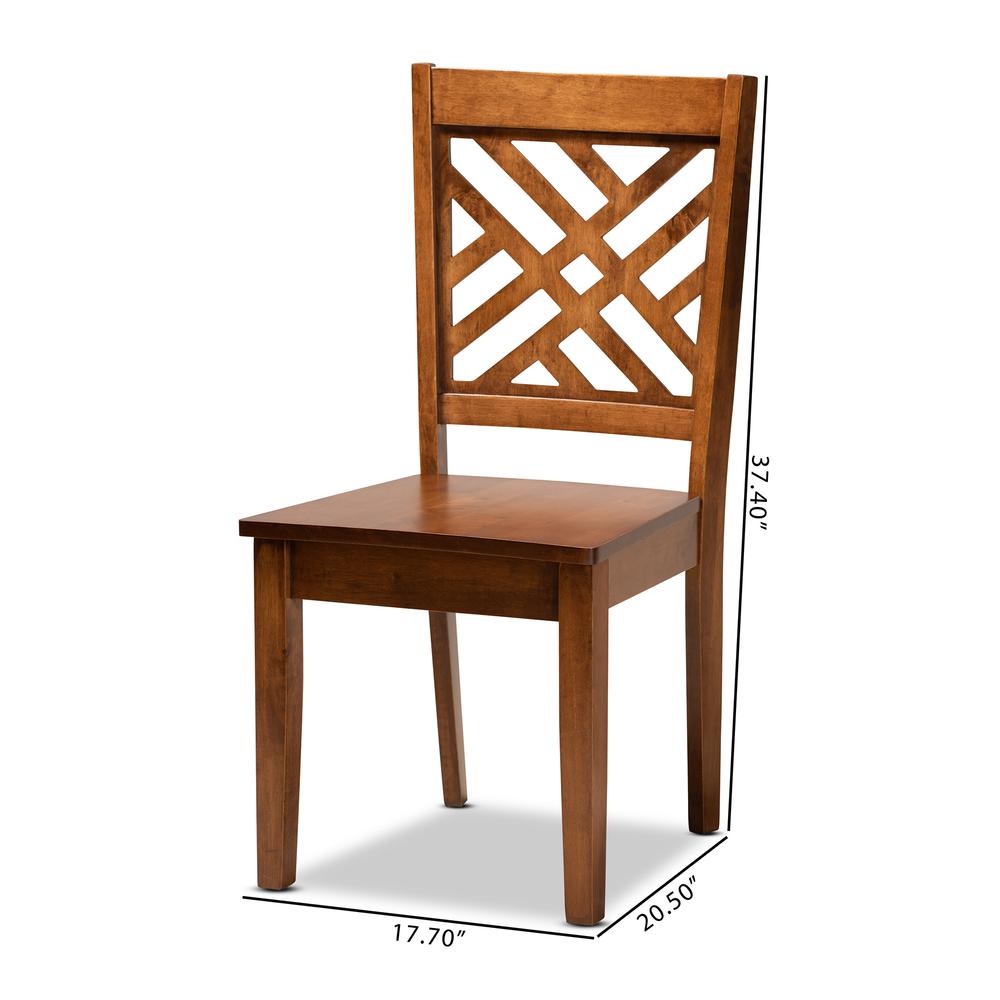 Transitional Walnut Brown Finished Wood 2-Piece Dining Chair Set. Picture 16
