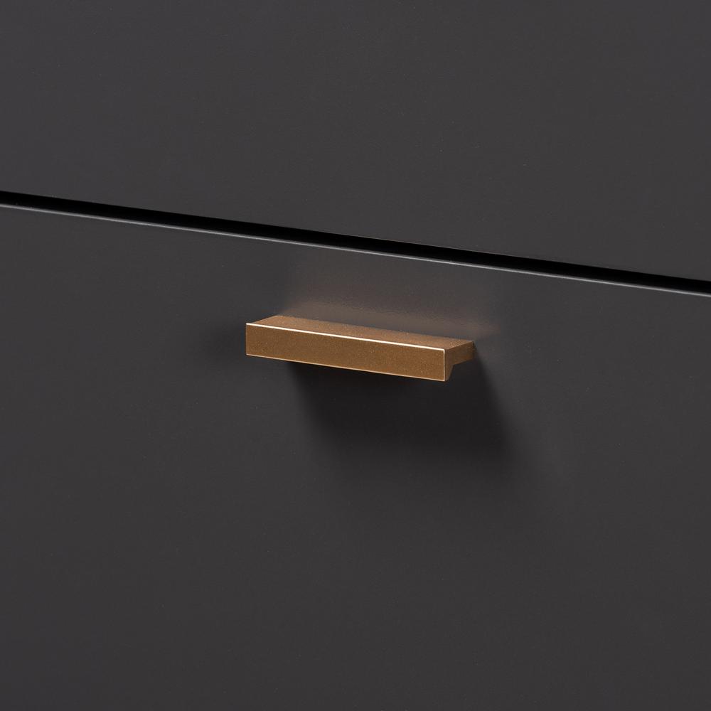 Kelson Modern and Contemporary Dark Grey and Gold Finished Wood 5-Drawer Chest. Picture 15