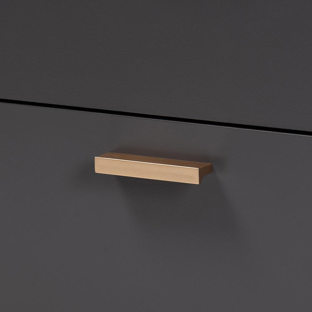 Kelson Modern and Contemporary Dark Grey and Gold Finished Wood 6-Drawer Dresser. Picture 15