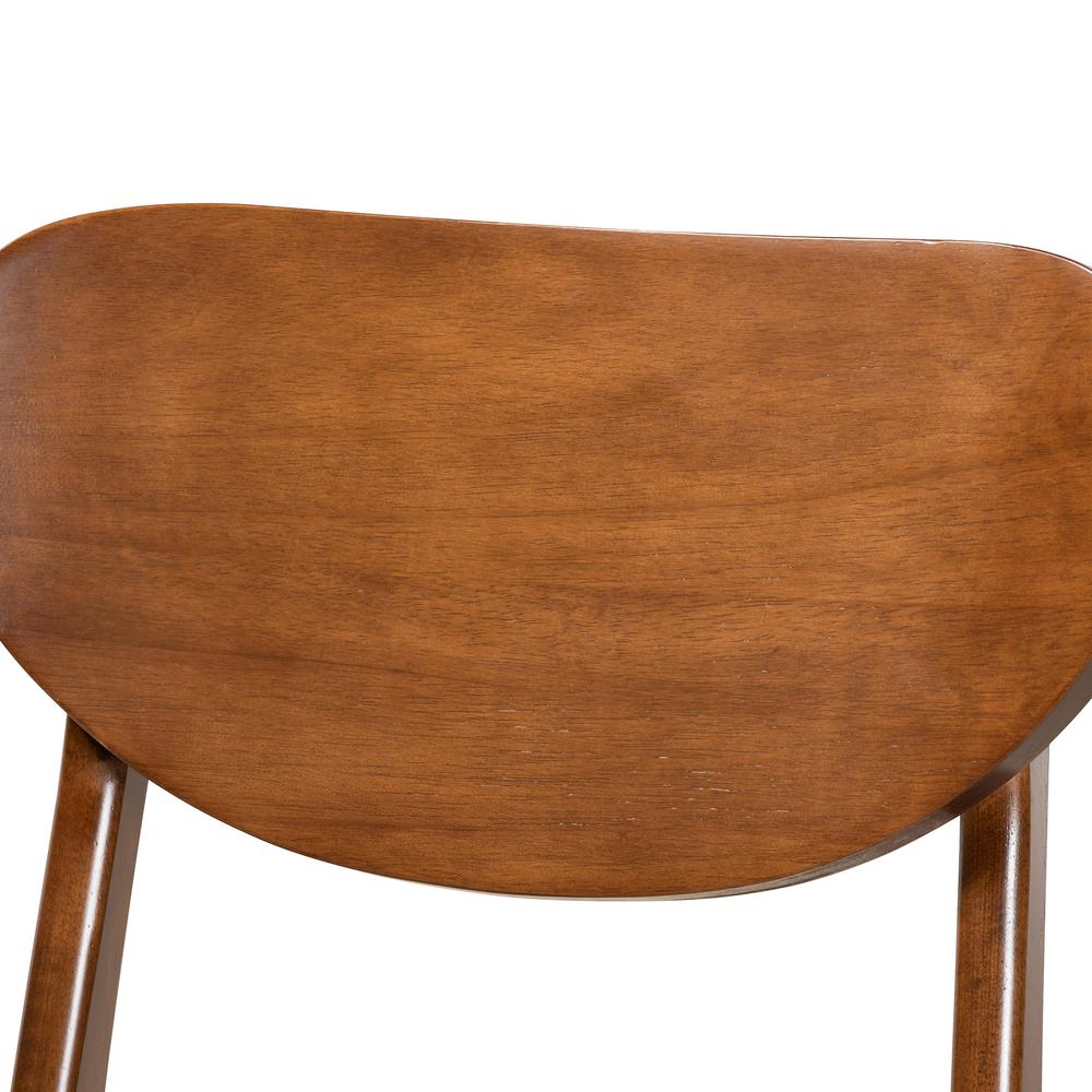 Grey Fabric Upholstered and Walnut Brown Finished Wood 2-Piece Dining Chair Set. Picture 12