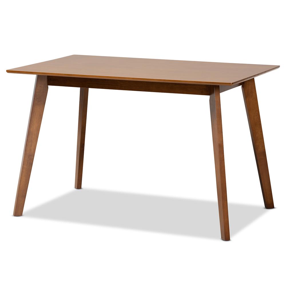 Sand Fabric Upholstered and Walnut Brown Finished Wood 5-Piece Dining Set. Picture 12