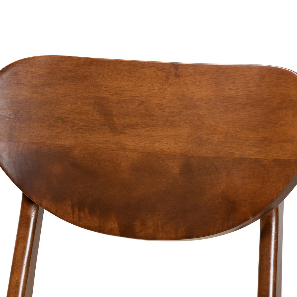 Sand Fabric Upholstered and Walnut Brown Finished Wood 5-Piece Dining Set. Picture 14
