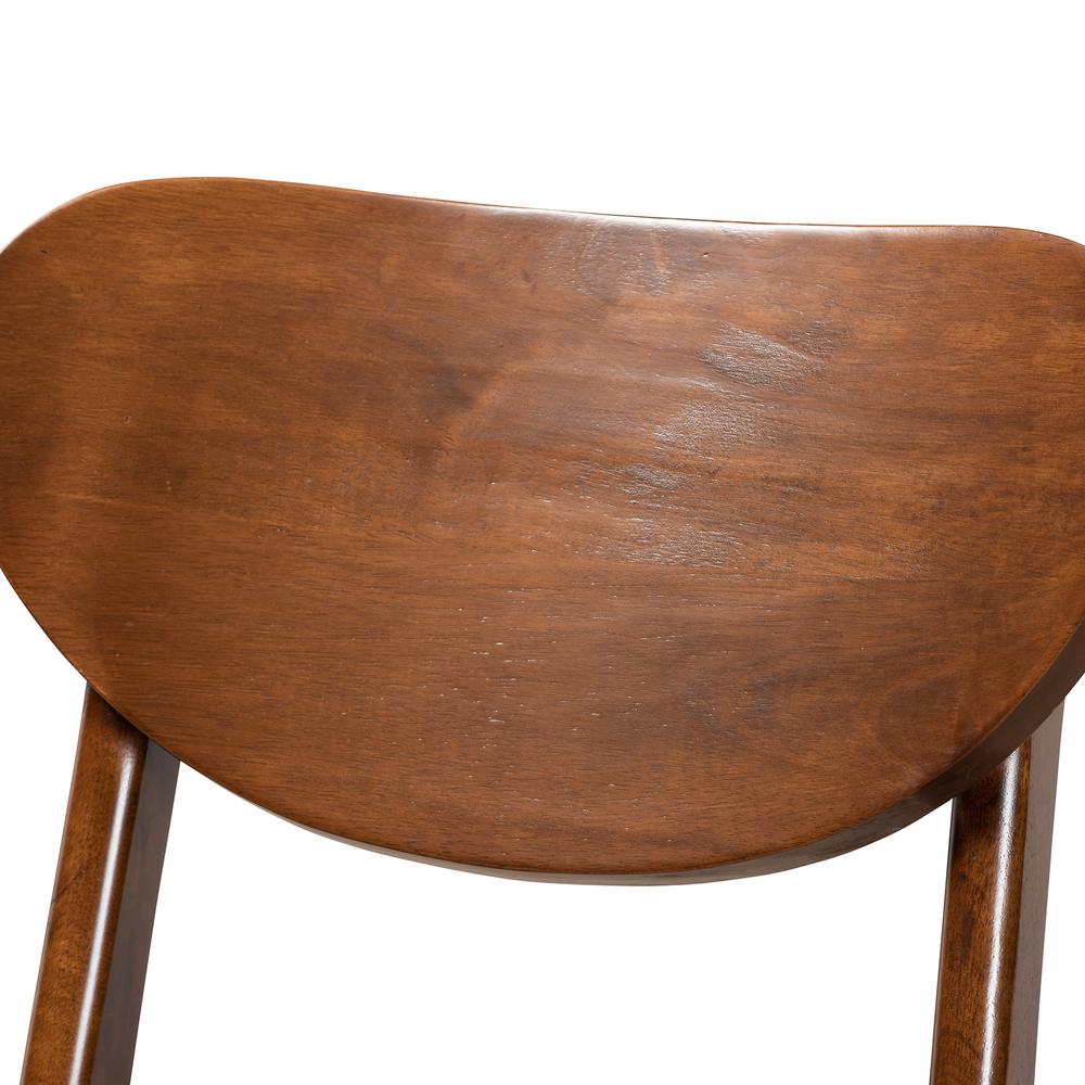 Grey Fabric Upholstered and Walnut Brown Finished Wood 2-Piece Bar Stool Set. Picture 12