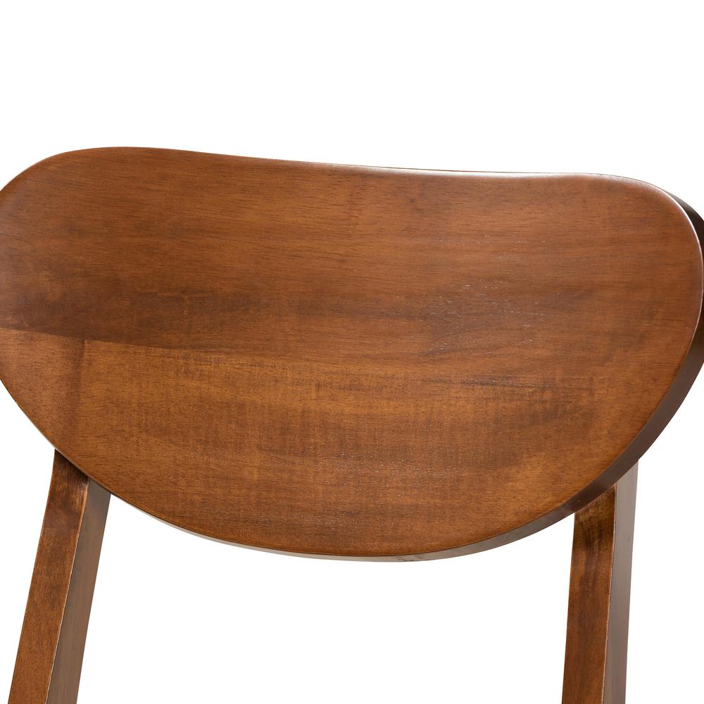 Grey Fabric Upholstered and Walnut Brown Finished Wood 2-Piece Dining Chair Set. Picture 12
