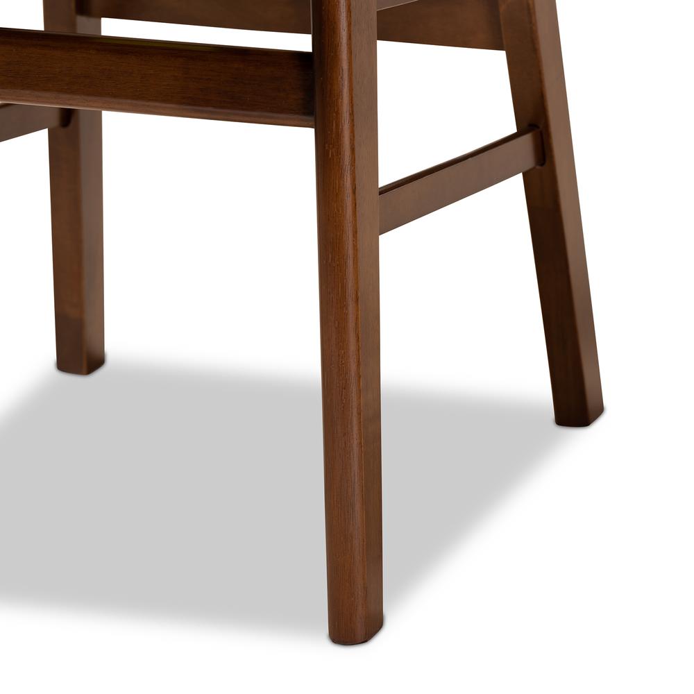 Grey Fabric Upholstered and Walnut Brown Finished Wood 2-Piece Dining Chair Set. Picture 13