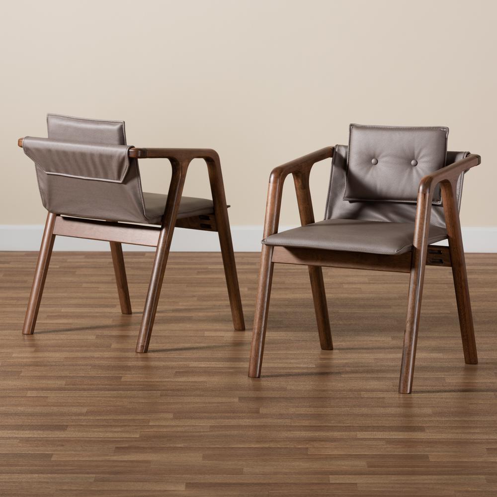 Walnut Brown Finished Wood 2-Piece Dining Chair Set. Picture 17