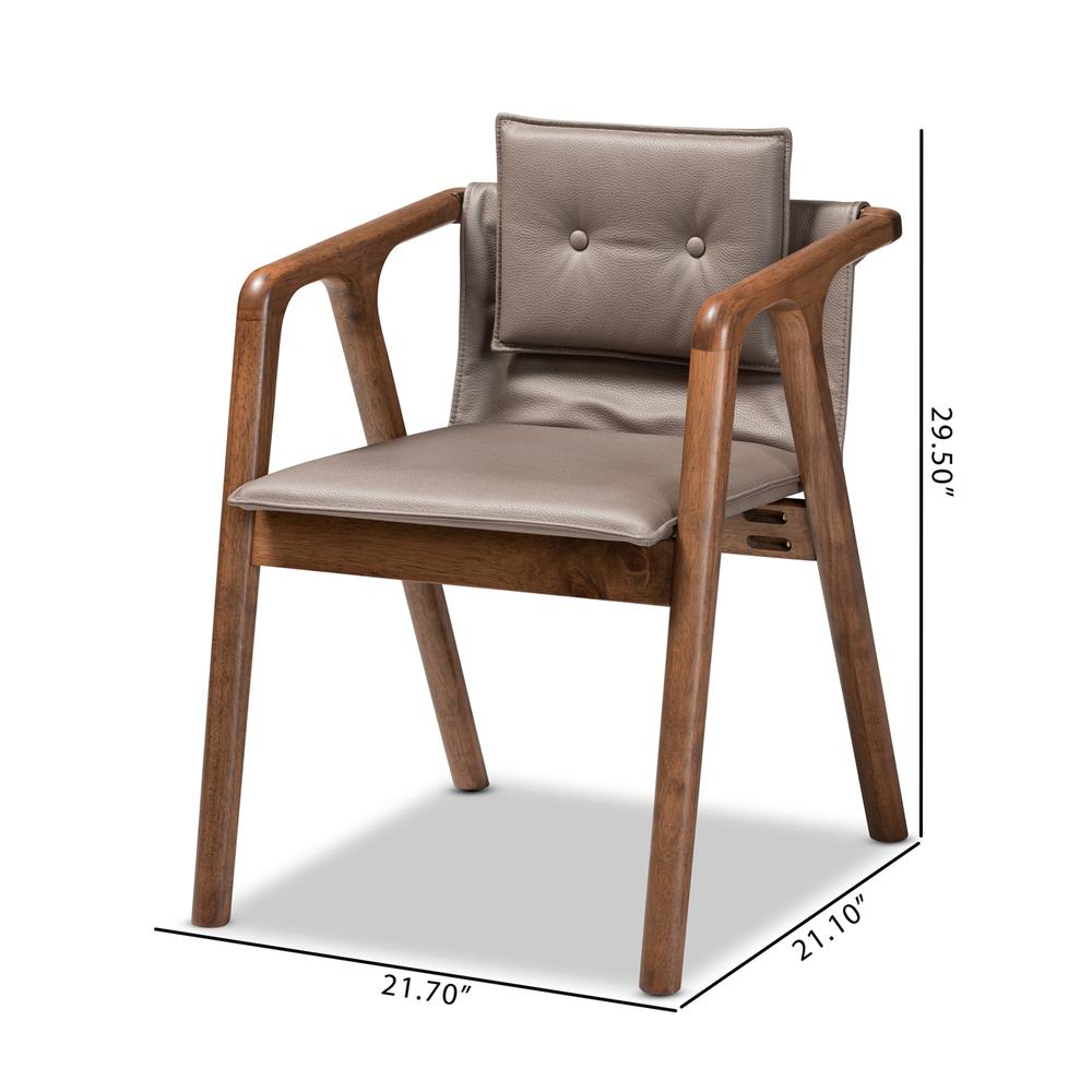 Walnut Brown Finished Wood 2-Piece Dining Chair Set. Picture 18