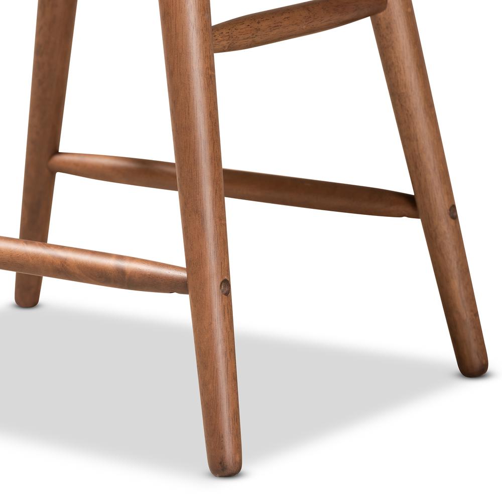 Walnut Brown Finished Wood 2-Piece Counter Stool Set. Picture 13