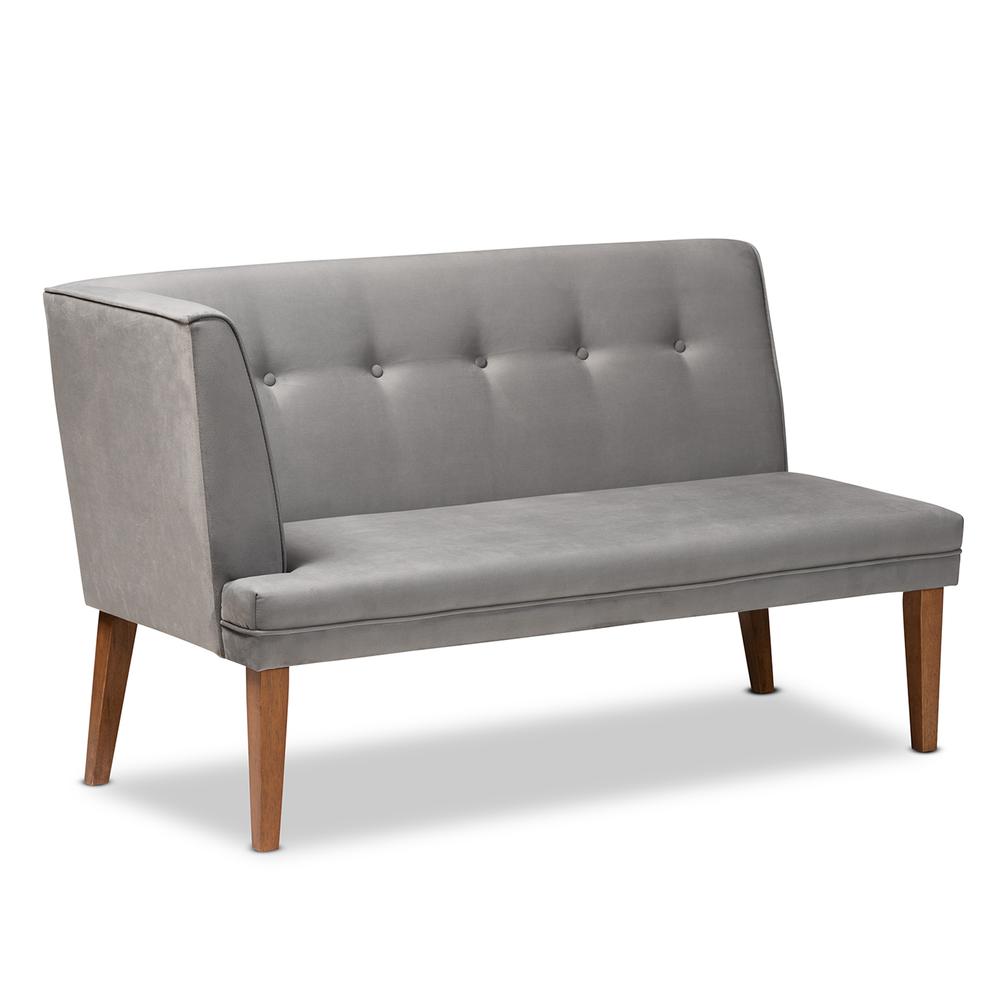 Walnut Brown Finished Wood 2-Piece Dining Nook Banquette Set. Picture 11
