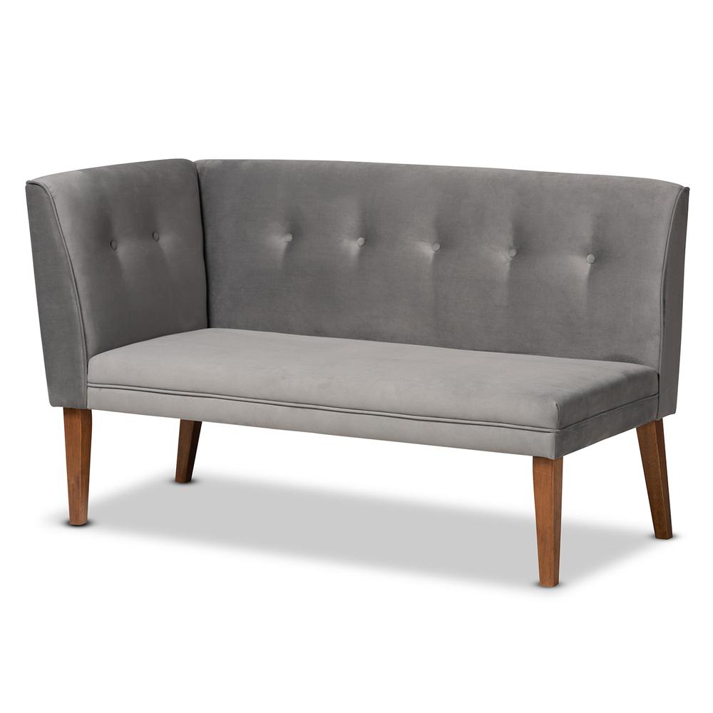 Walnut Brown Finished Wood 2-Piece Dining Nook Banquette Set. Picture 12