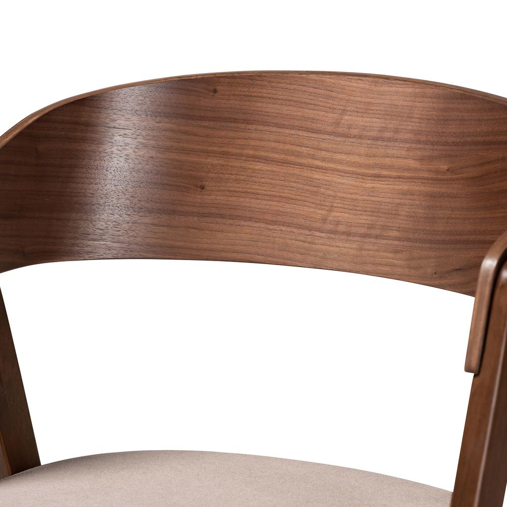 Beige Fabric Upholstered and Walnut Brown Finished Wood 5-Piece Dining Set. Picture 15