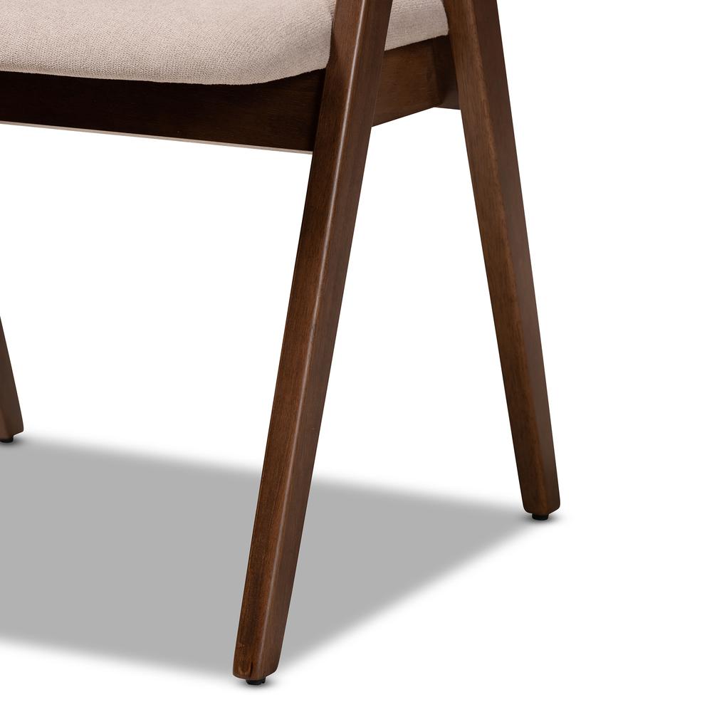 Beige Fabric Upholstered and Walnut Brown Finished Wood 5-Piece Dining Set. Picture 16