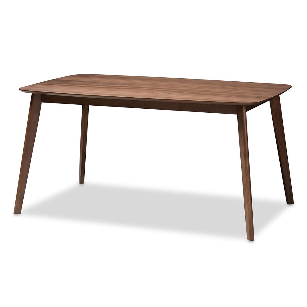 Grey Fabric Upholstered and Walnut Brown Finished Wood 5-Piece Dining Set. Picture 13