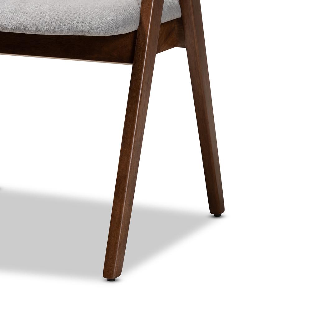Grey Fabric Upholstered and Walnut Brown Finished Wood 5-Piece Dining Set. Picture 16