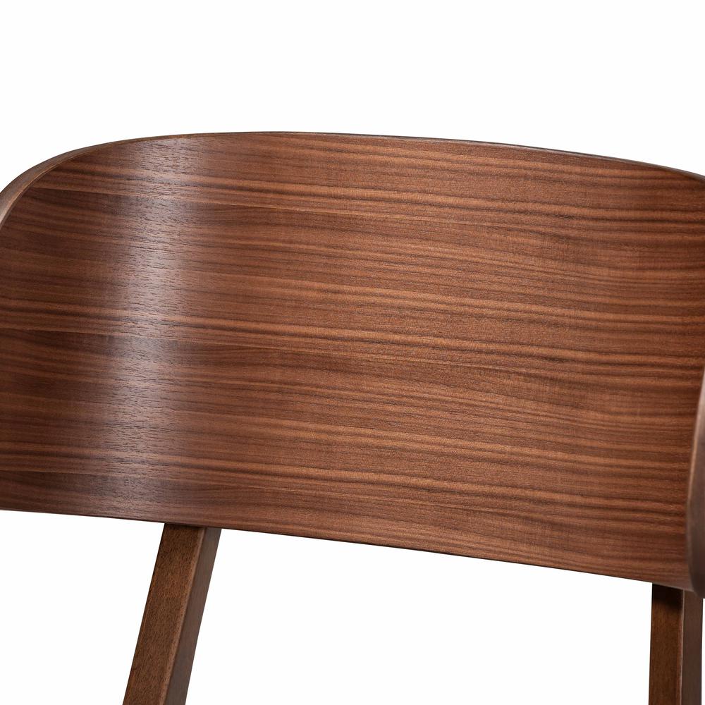 Beige Fabric Upholstered and Walnut Brown Finished Wood 2-Piece Dining Chair Set. Picture 13