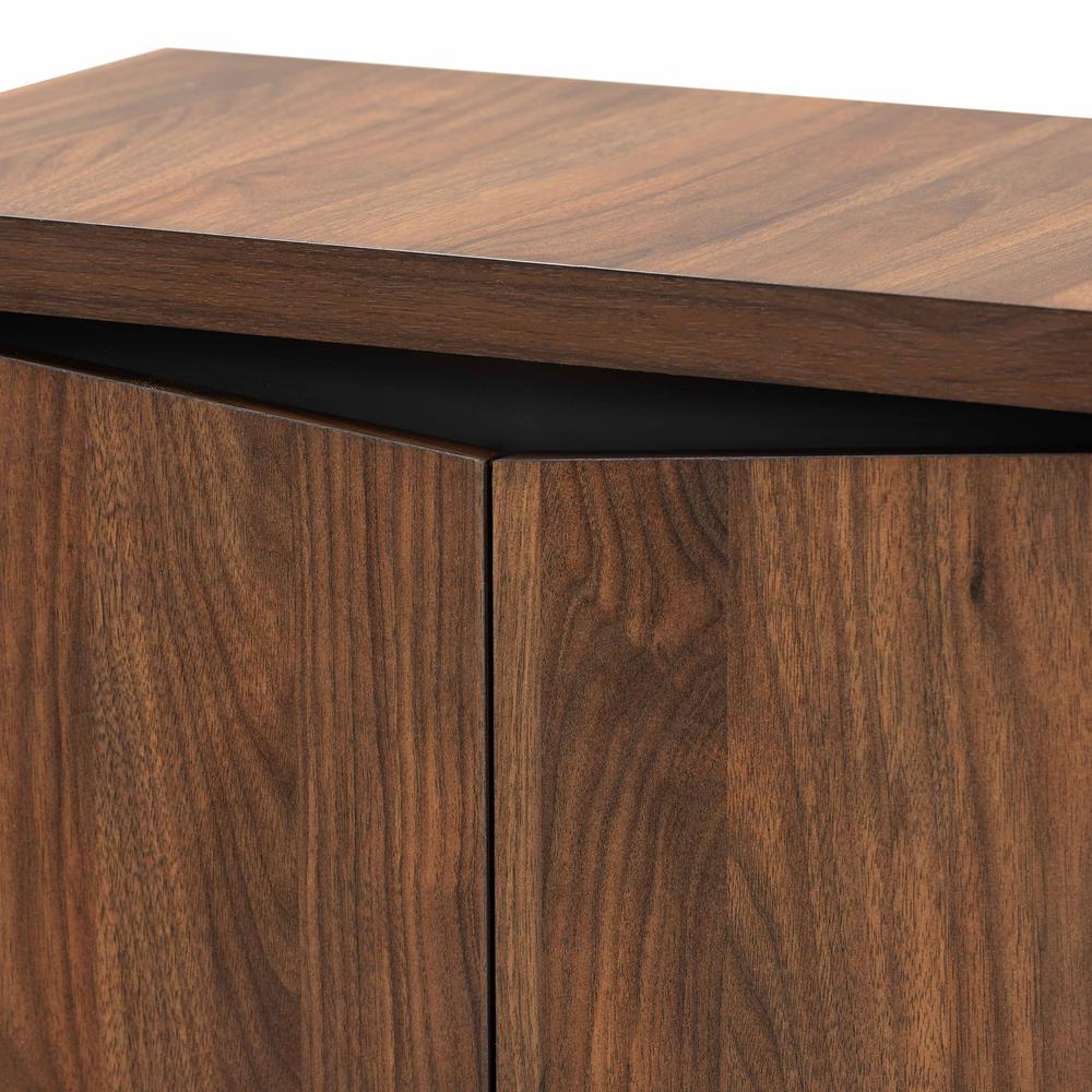 Two-Tone Walnut Brown and Dark Grey Finished Wood 2-Door Shoe Storage Cabinet. Picture 16