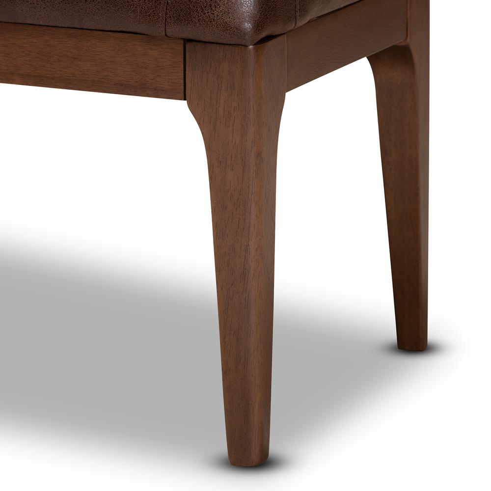 Walnut Brown Finished Wood Dining Bench. Picture 12