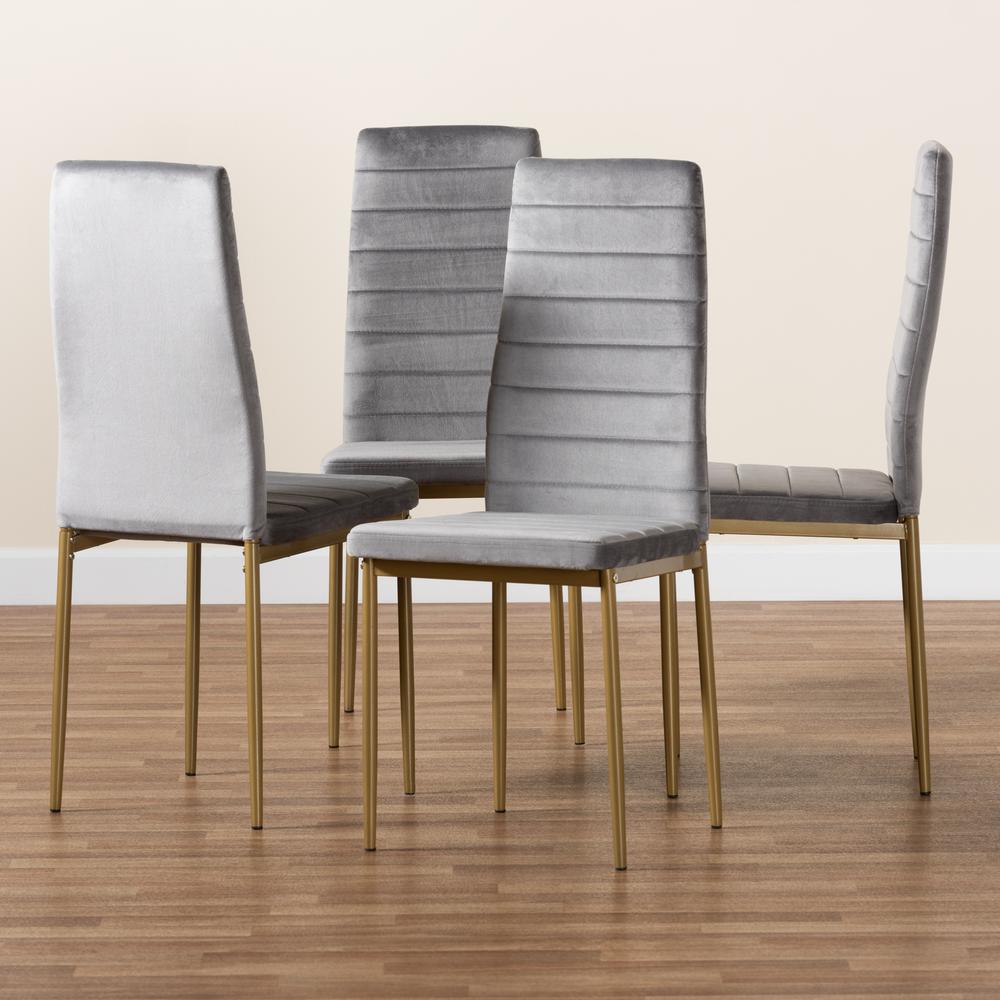 Gold Finished Metal 4-Piece Dining Chair Set. Picture 15