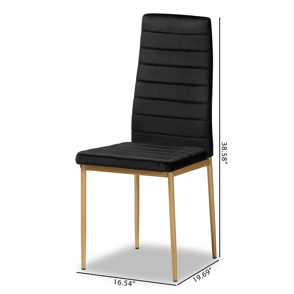 Gold Finished Metal 4-Piece Dining Chair Set. Picture 16