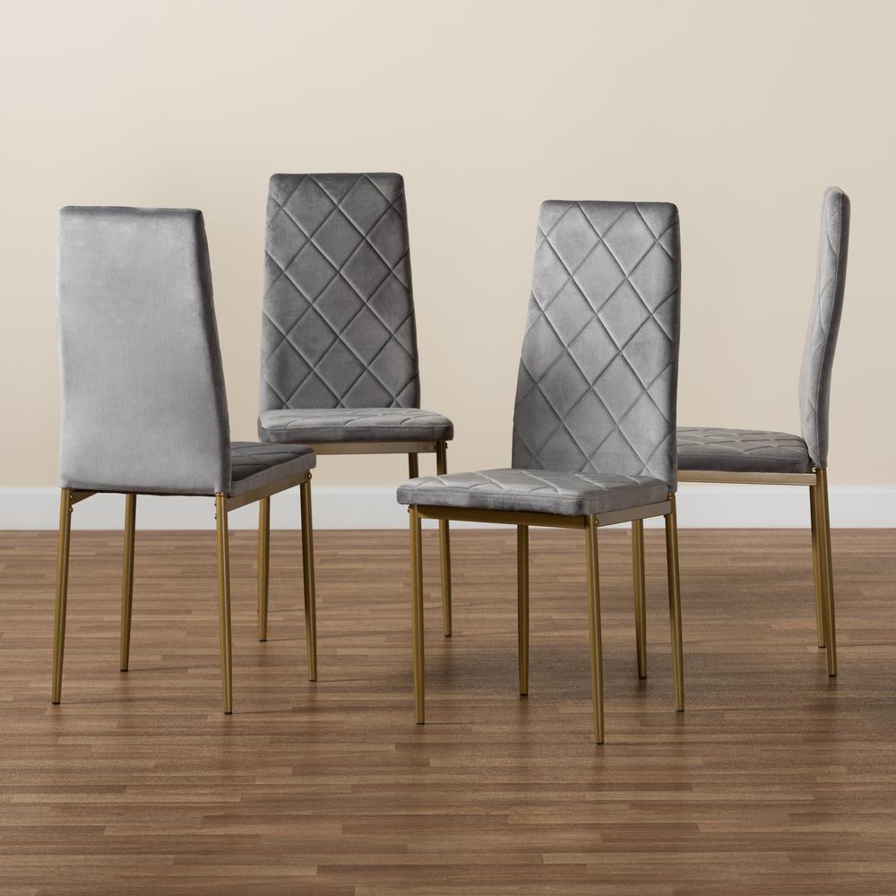Gold Finished Metal 4-Piece Dining Chair Set. Picture 15