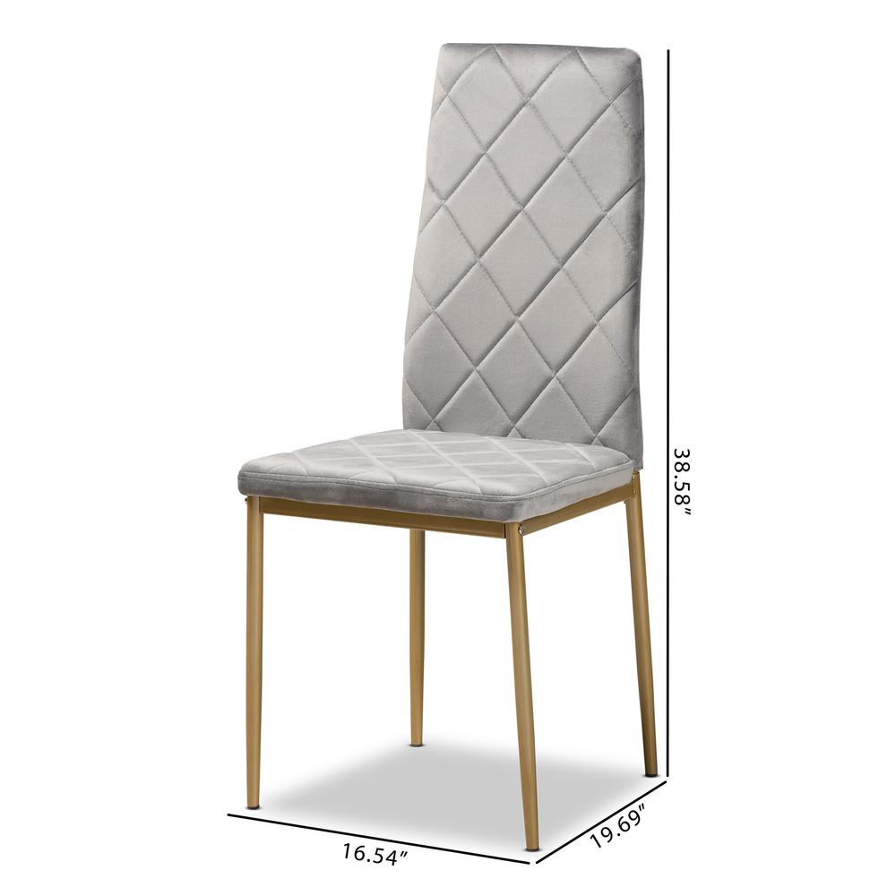 Gold Finished Metal 4-Piece Dining Chair Set. Picture 16