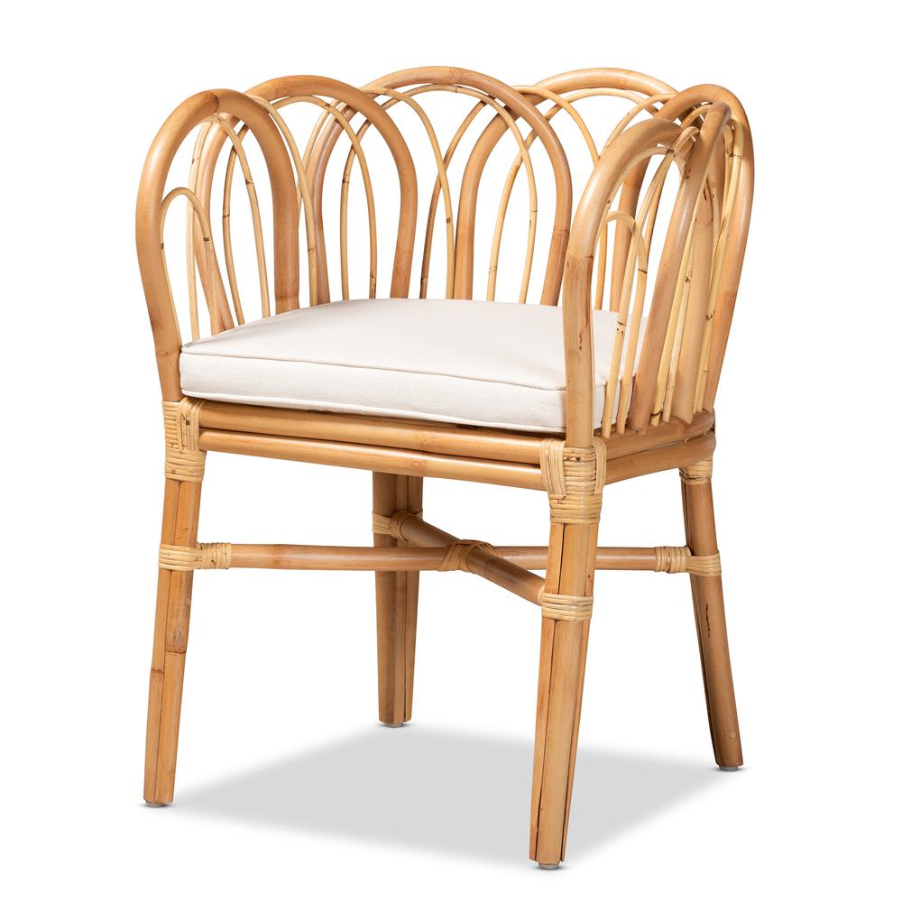 bali & pari Melody Modern and Contemporary Natural Finished Rattan Dining Chair. Picture 9