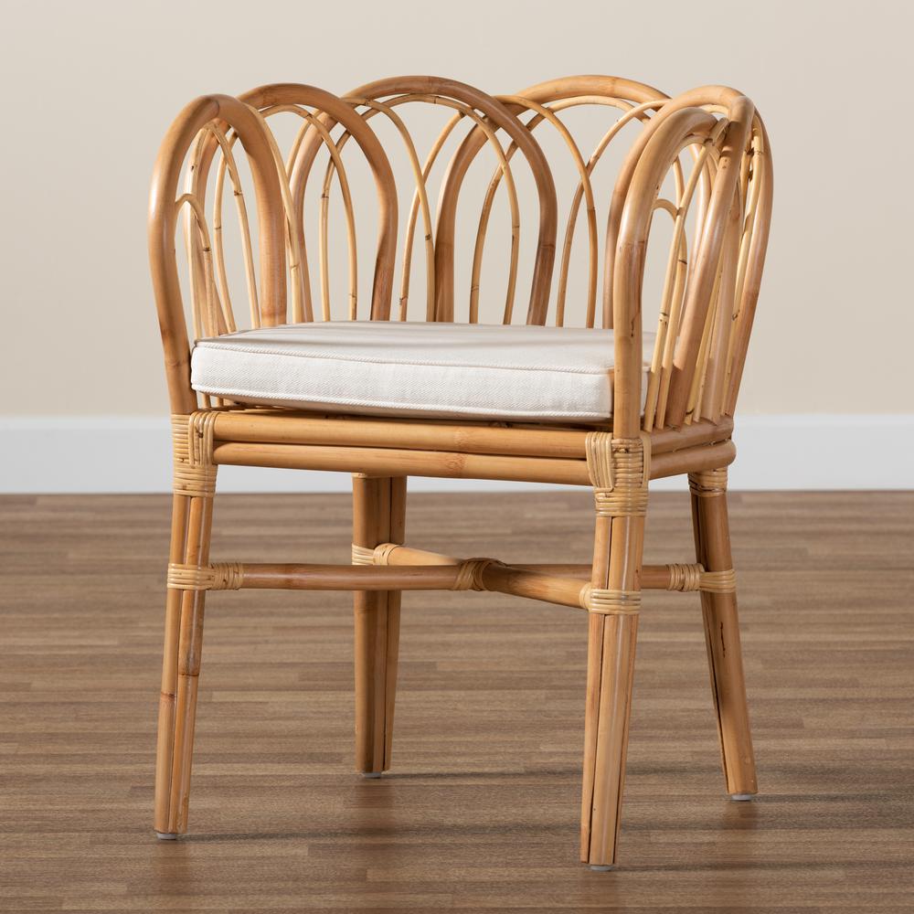 bali & pari Melody Modern and Contemporary Natural Finished Rattan Dining Chair. Picture 15
