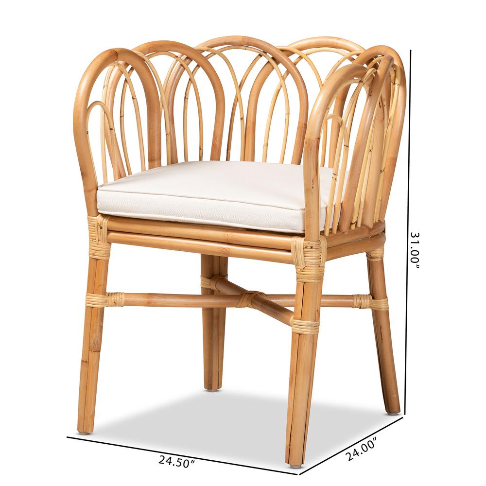 bali & pari Melody Modern and Contemporary Natural Finished Rattan Dining Chair. Picture 16
