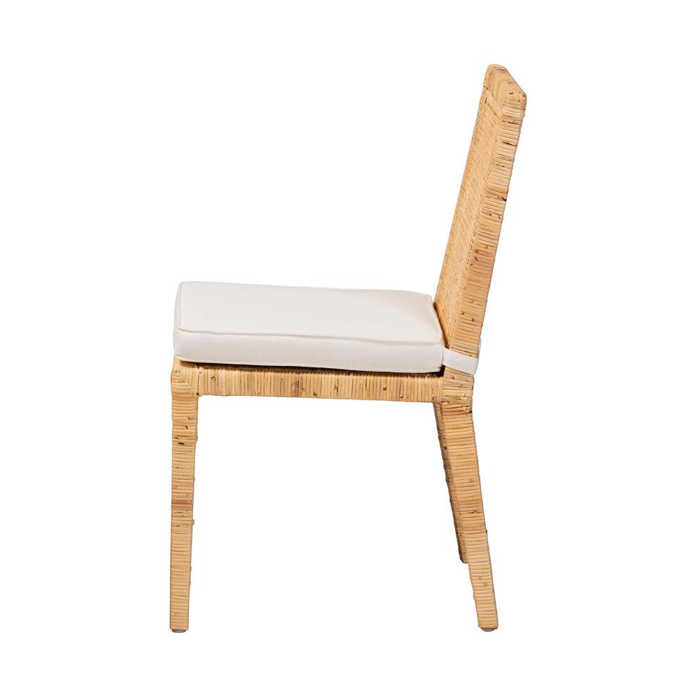Natural Finished Wood and Rattan Dining Chair. Picture 3