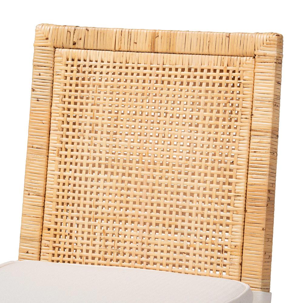 Natural Finished Wood and Rattan Dining Chair. Picture 7