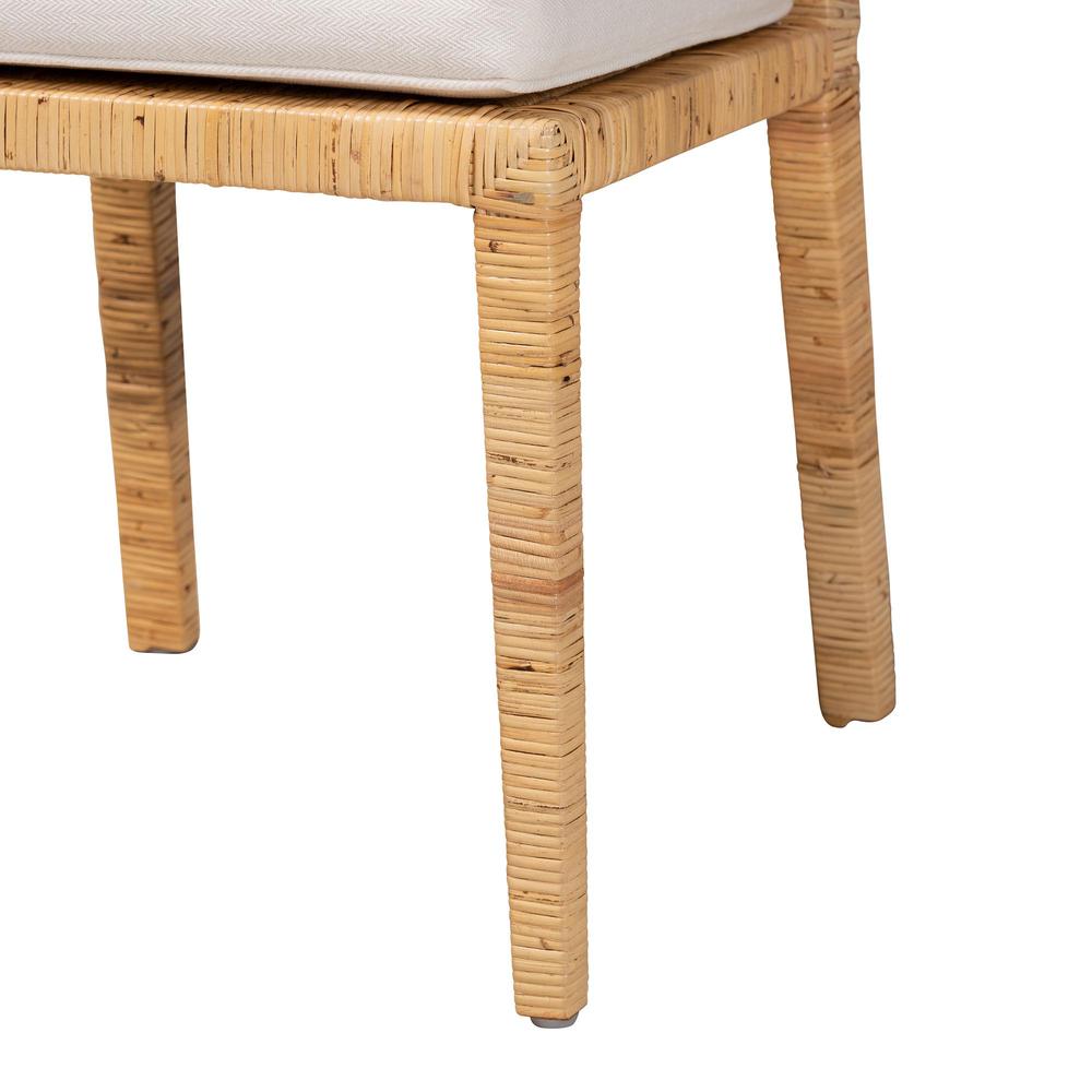 Natural Finished Wood and Rattan Dining Chair. Picture 6