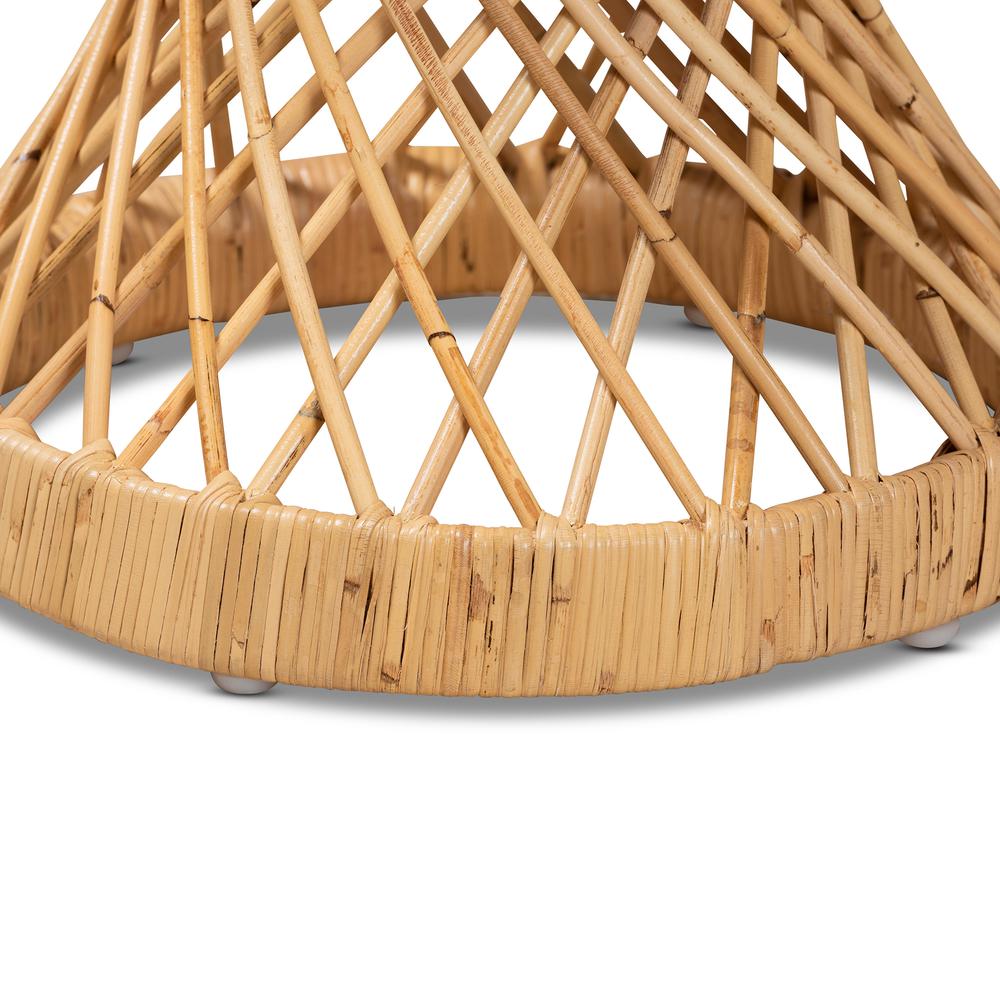 bali & pari Seville Modern and Contemporary Natural Finished Rattan End Table. Picture 8