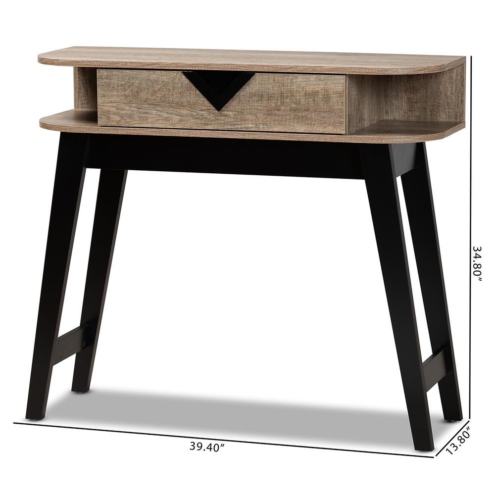 Wales Modern and Contemporary Light Brown Finished Wood 1-Drawer Console Table. Picture 21