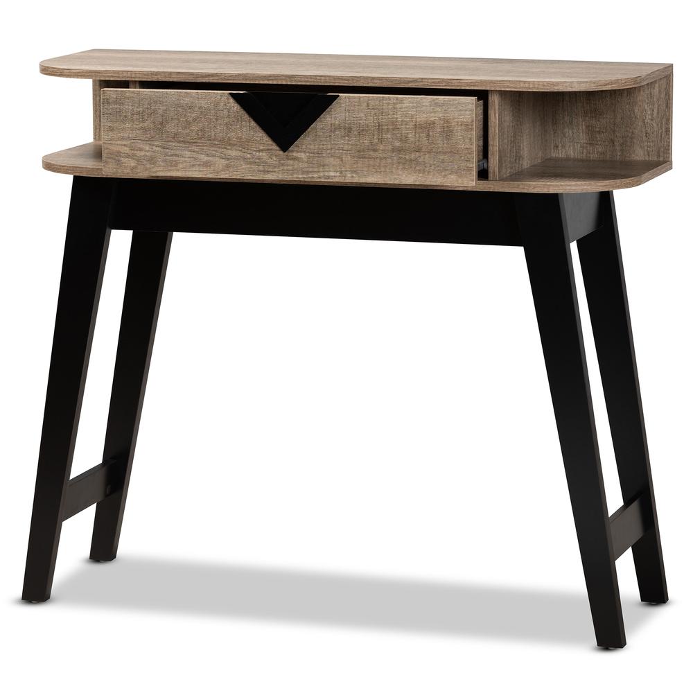Wales Modern and Contemporary Light Brown Finished Wood 1-Drawer Console Table. Picture 13